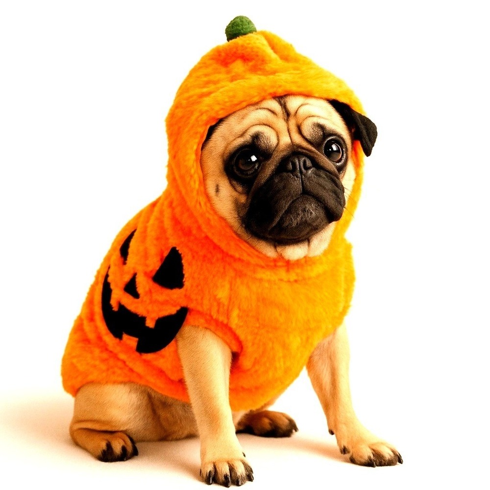 Doggie Pumpkin Hoodie Costume M Halloween Dog Pet Clothing